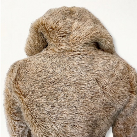 Vintage Cropped Faux Fur Hooded Zip-Up Jacket - Picture 10 of 16